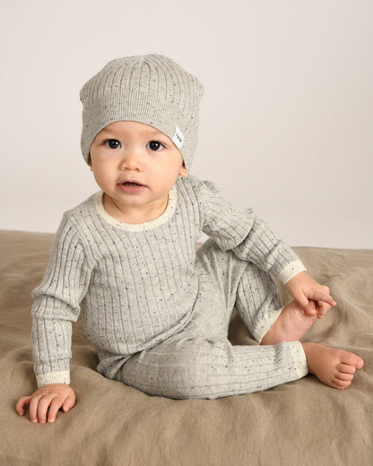 7 A.M. Hug Me Long Sleeve Top - Light Heather Grey - Twinkle Twinkle Little One