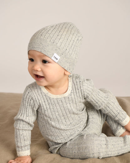 7 A.M. Hug Me Long Sleeve Top - Light Heather Grey - Twinkle Twinkle Little One