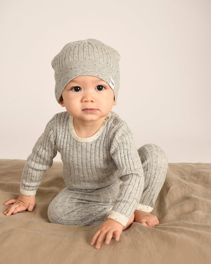 7 A.M. Hug Me Long Sleeve Top - Light Heather Grey - Twinkle Twinkle Little One