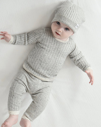 7 A.M. Hug Me Long Sleeve Top - Light Heather Grey - Twinkle Twinkle Little One
