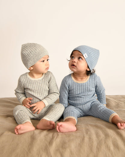 7 A.M. Hug Me Long Sleeve Top - Light Heather Grey - Twinkle Twinkle Little One