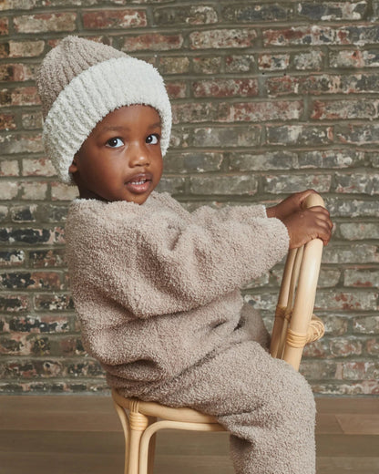 7 A.M. Fuzzy 2-Tone Ribbed Beanie - Taupe Ecru - Twinkle Twinkle Little One