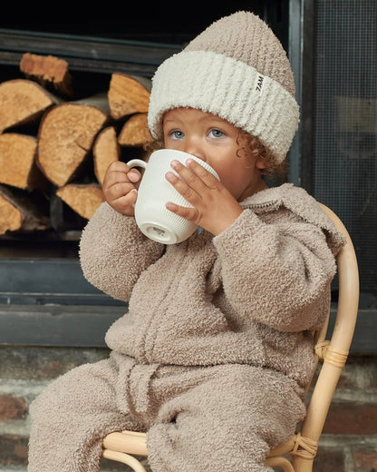 7 A.M. Fuzzy 2-Tone Ribbed Beanie - Taupe Ecru - Twinkle Twinkle Little One