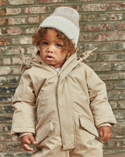 7 A.M. Fuzzy 2-Tone Ribbed Beanie - Taupe Ecru - Twinkle Twinkle Little One