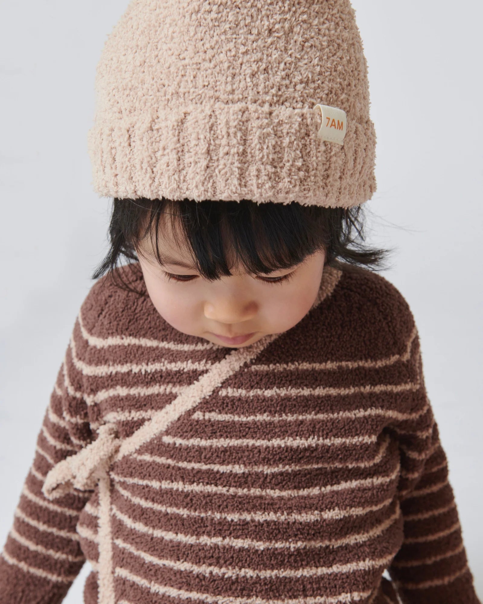 Pecan & Ecru Beanies Set of 2 - Fuzzy