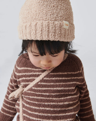 7 A.M. Pecan & Ecru Beanies Set of 2 - Fuzzy