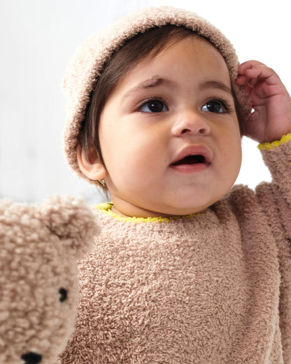 Pecan & Ecru Beanies Set of 2 - Fuzzy