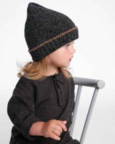 7 A.M. Fuzzy Beanie - Black Melange - Twinkle Twinkle Little One