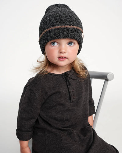 7 A.M. Fuzzy Beanie - Black Melange - Twinkle Twinkle Little One