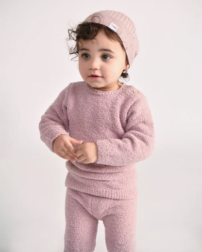 7 A.M. Enfant Long Sleeve Top & Fuzzy Leggings Set - Ash Rose - Twinkle Twinkle Little One