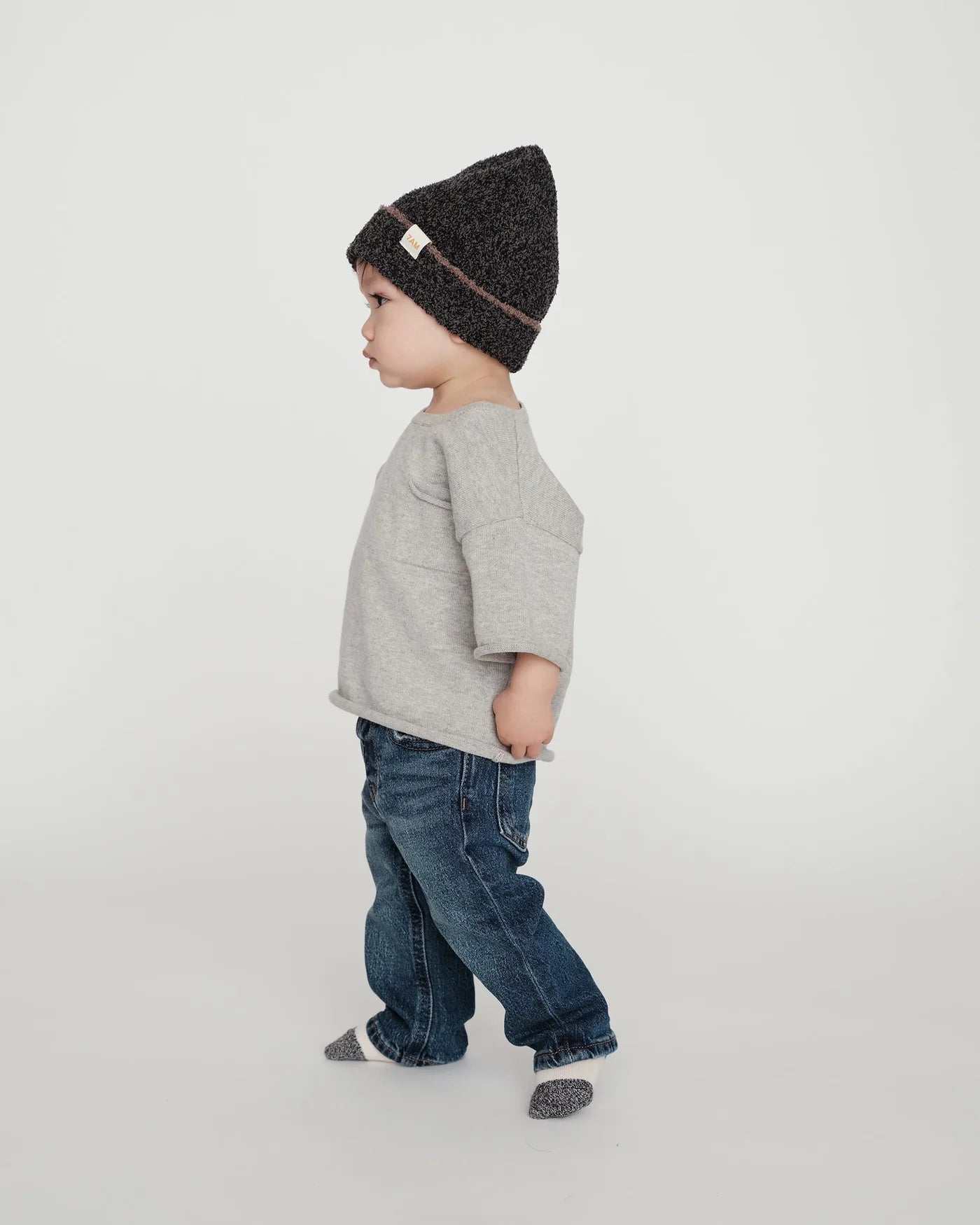 7 A.M. Fuzzy Beanie - Black Melange - Twinkle Twinkle Little One