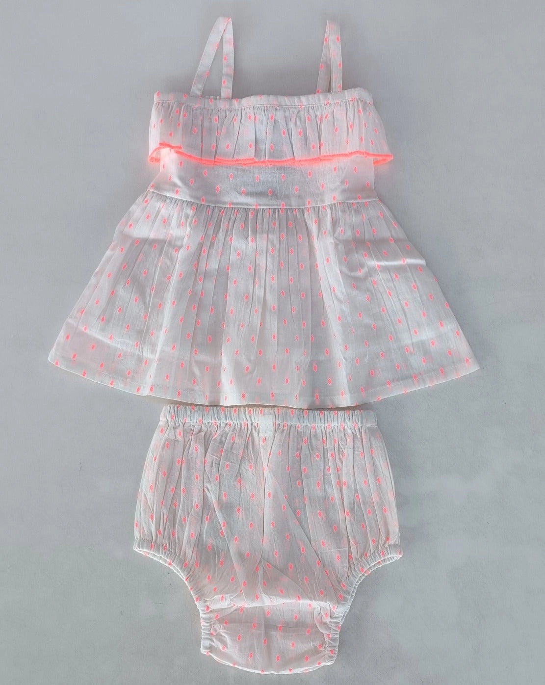 Neon-Dot Sleeveless Cotton Woven Dress & Bloomer - Twinkle Twinkle Little One