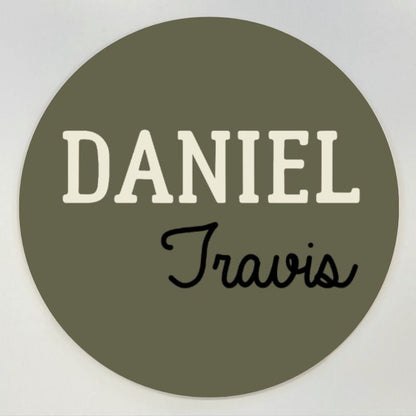Sugar + Maple Round Personalized Name Sign | Painted - Twinkle Twinkle Little One