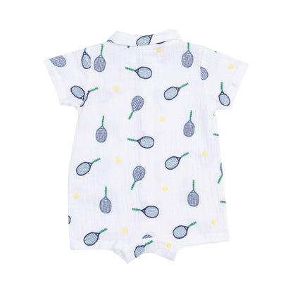 Tennis Button Down Polo Shortie - Twinkle Twinkle Little One