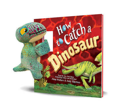 Snap & Snuggle: How to Catch a Dinosaur: Plush Silicone Slap Bracelet and Funny Adventure Book for Kids - Twinkle Twinkle Little One