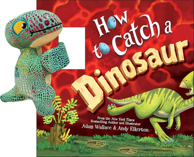 Snap & Snuggle: How to Catch a Dinosaur: Plush Silicone Slap Bracelet and Funny Adventure Book for Kids - Twinkle Twinkle Little One