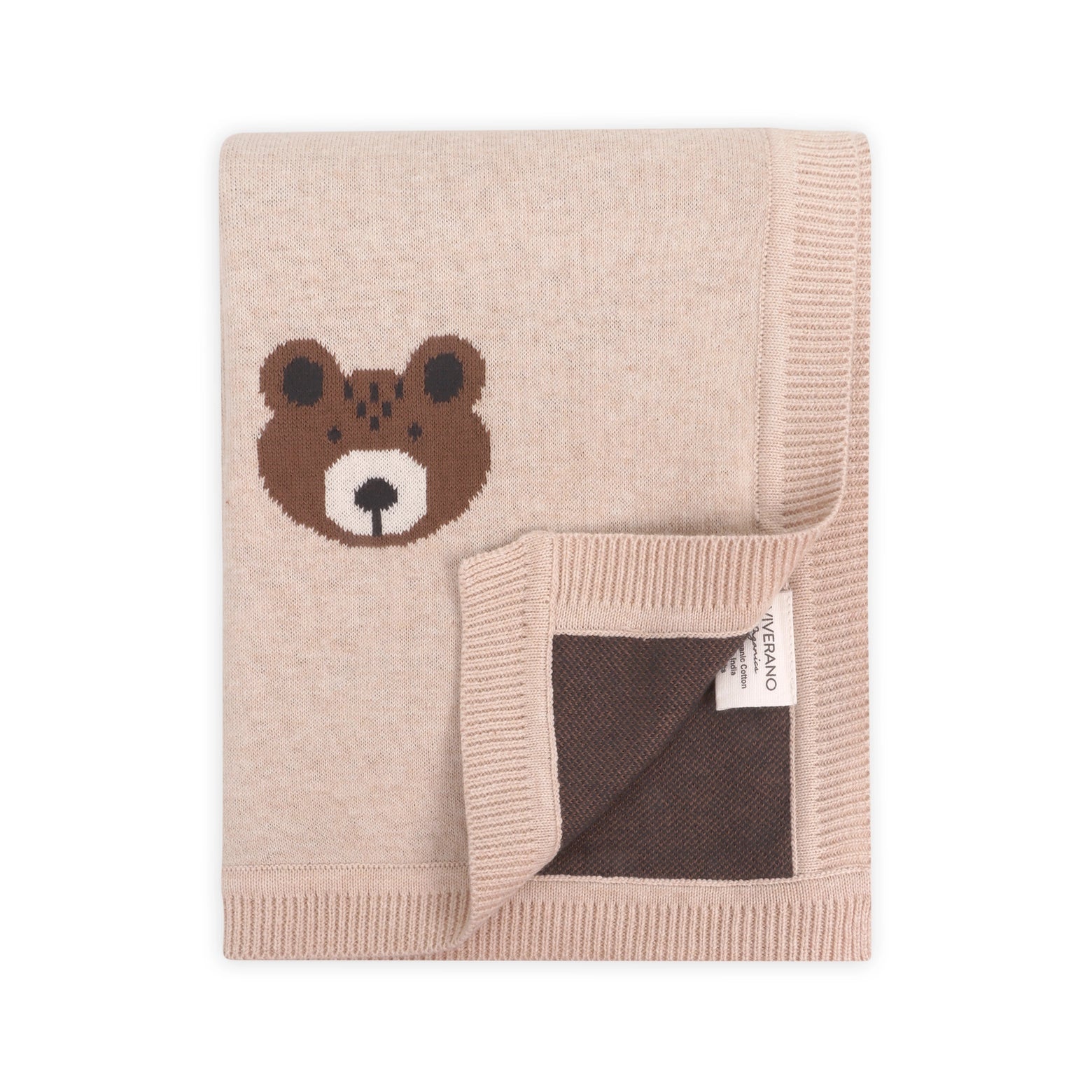 Brown Bear Organic Cotton Jacquard Knit Baby Blanket - Twinkle Twinkle Little One