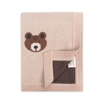 Brown Bear Organic Cotton Jacquard Knit Baby Blanket - Twinkle Twinkle Little One