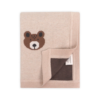 Brown Bear Organic Cotton Jacquard Knit Baby Blanket - Twinkle Twinkle Little One