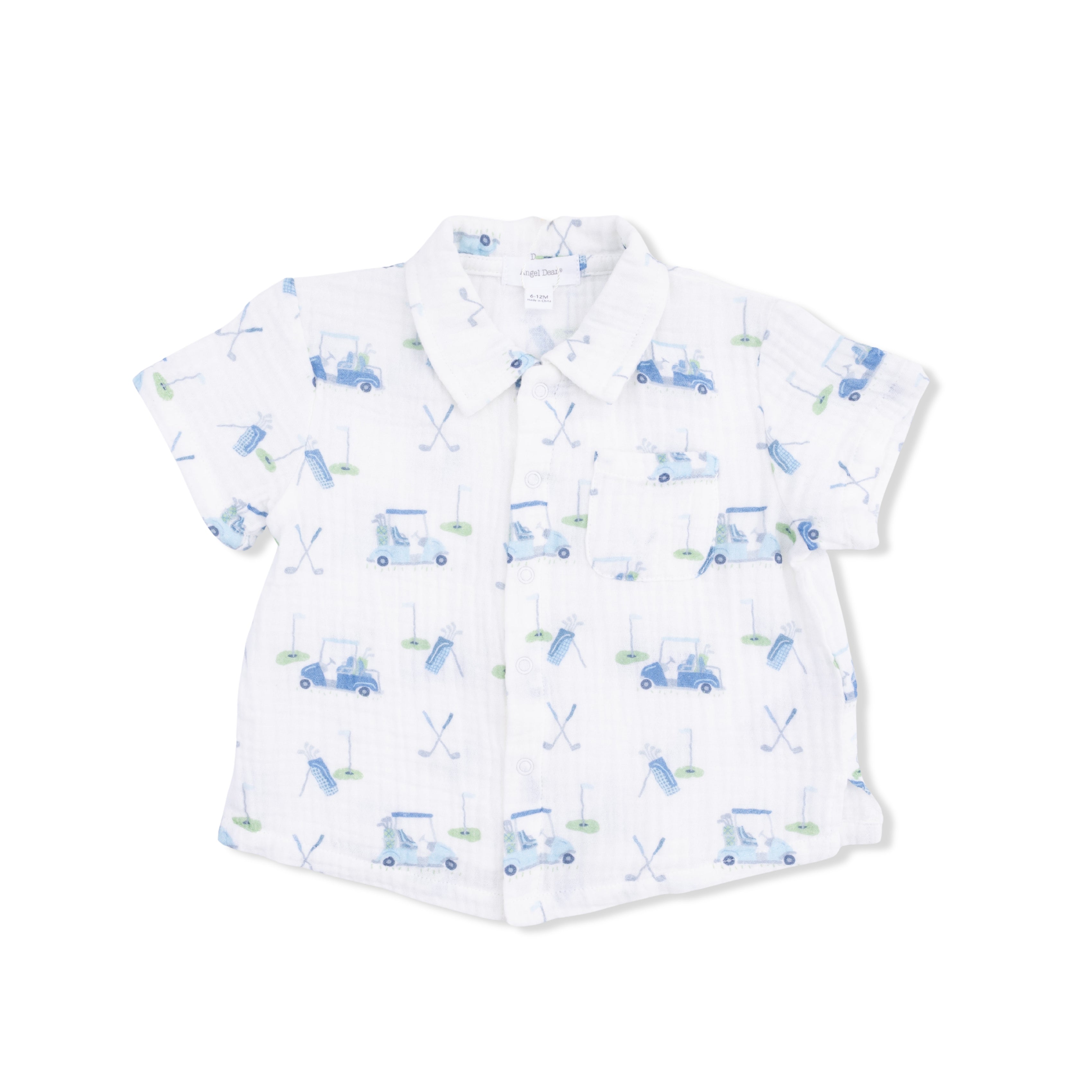 Baby Golf Carts Blue - Polo Button Up with Casual Short