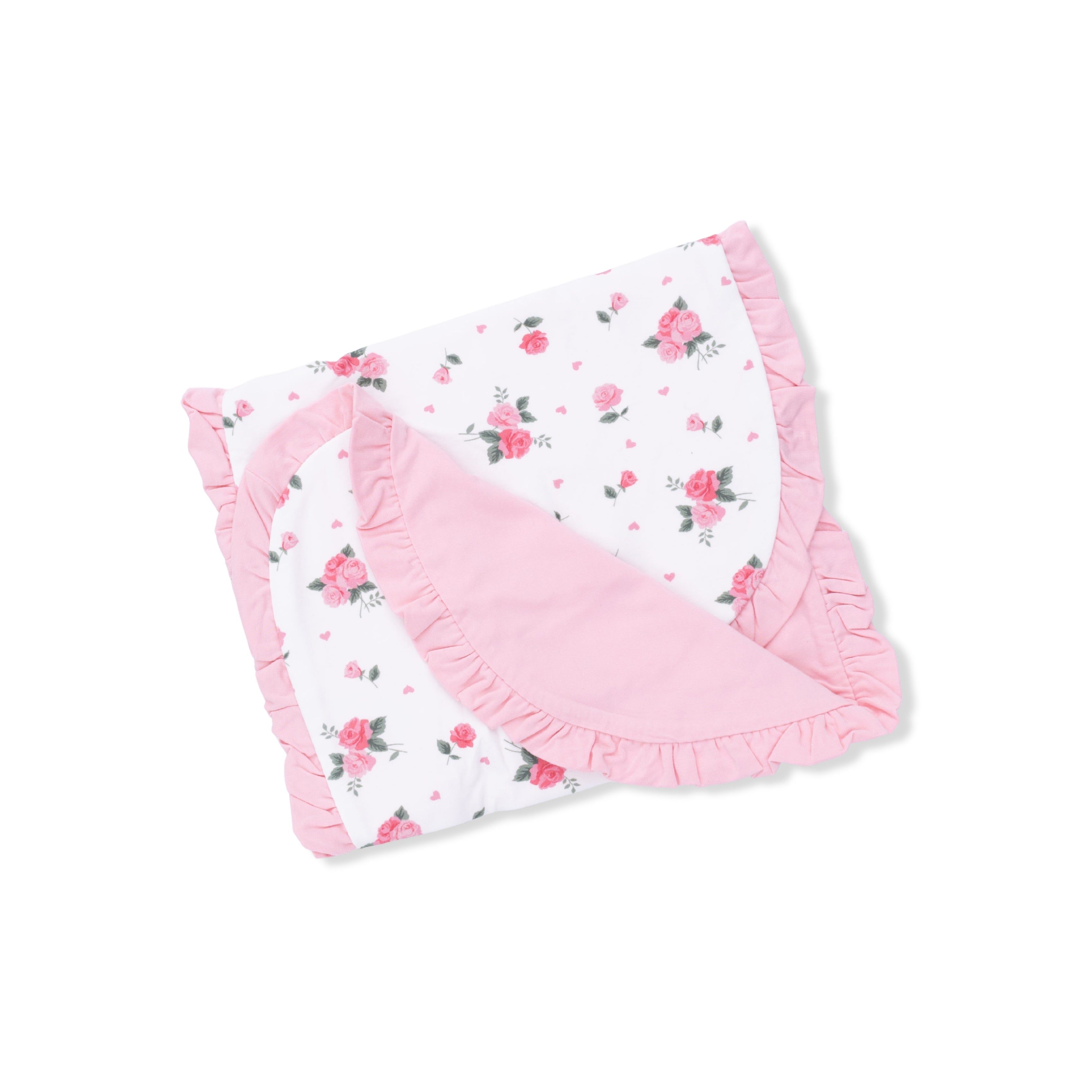 Pink Rosettes Ruffle Blanket