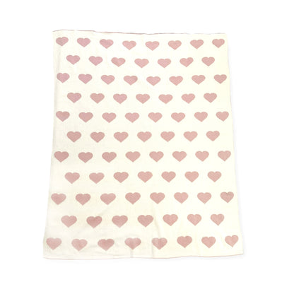 Hearts Reversible Sweater Knit Baby Blanket Organic Cotton - Twinkle Twinkle Little One