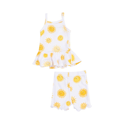 Happy Suns Peplum Tank & Bike Short - Twinkle Twinkle Little One