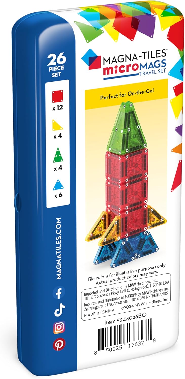 Magna-Tiles Micromags 26-Piece Travel Set