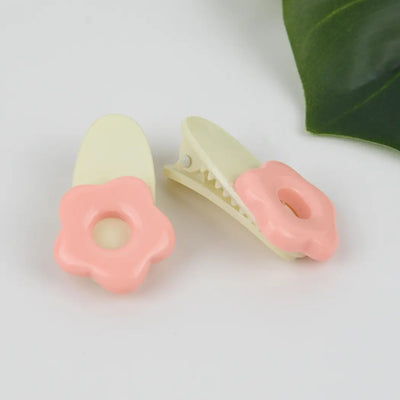 2 Piece Macaron Acrylic Hair Clip-Flower