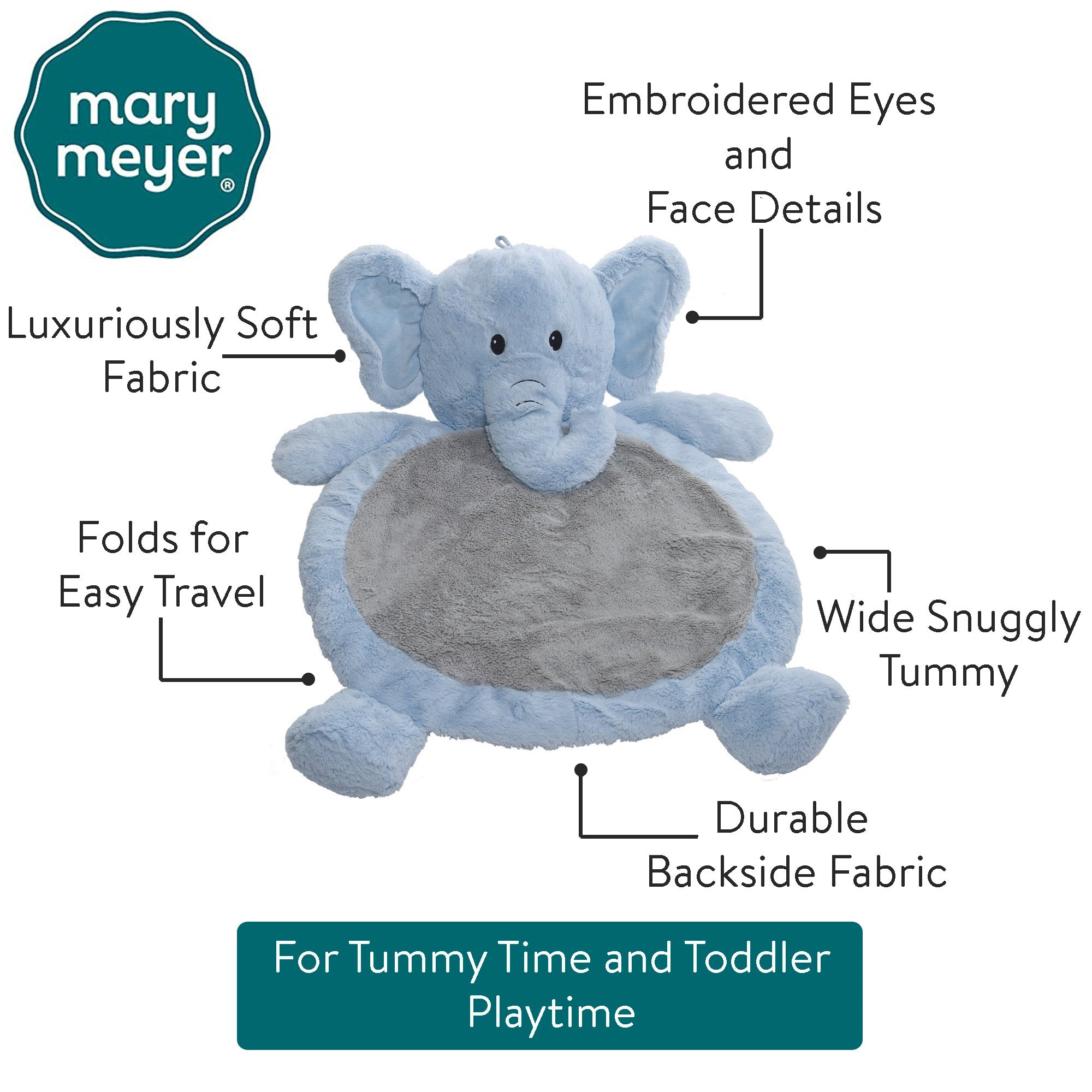 Blue Elephant Baby Mat