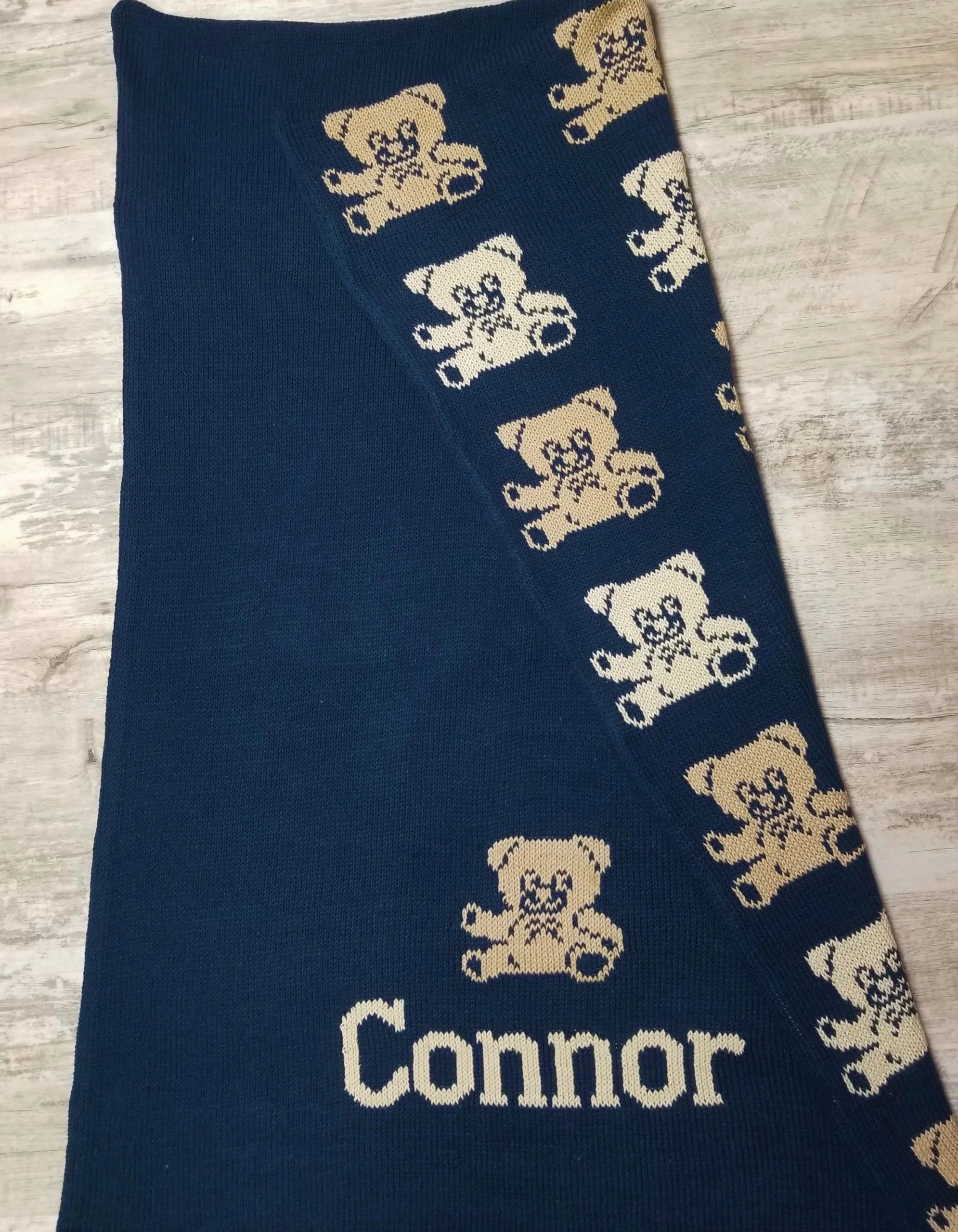 Teddy Bears Double Cotton Knit Blanket