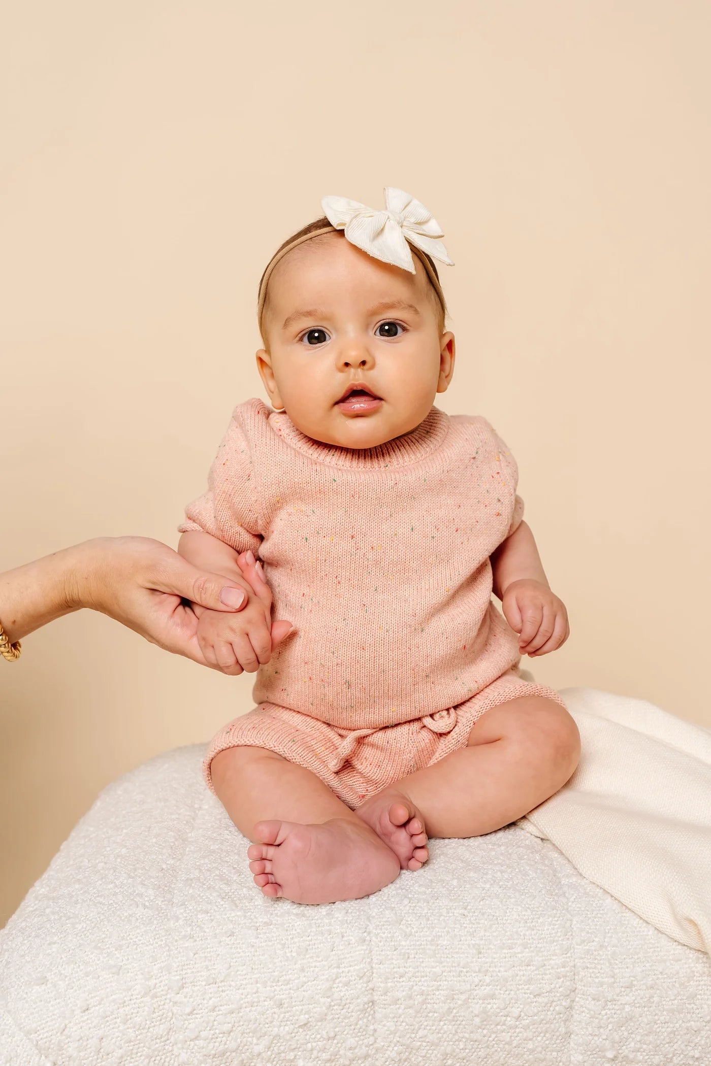 Lou Lou & Company KNIT SHORT SLEEVE TEE & KNIT SHORTS Set - PETAL SPECKLE - Twinkle Twinkle Little One