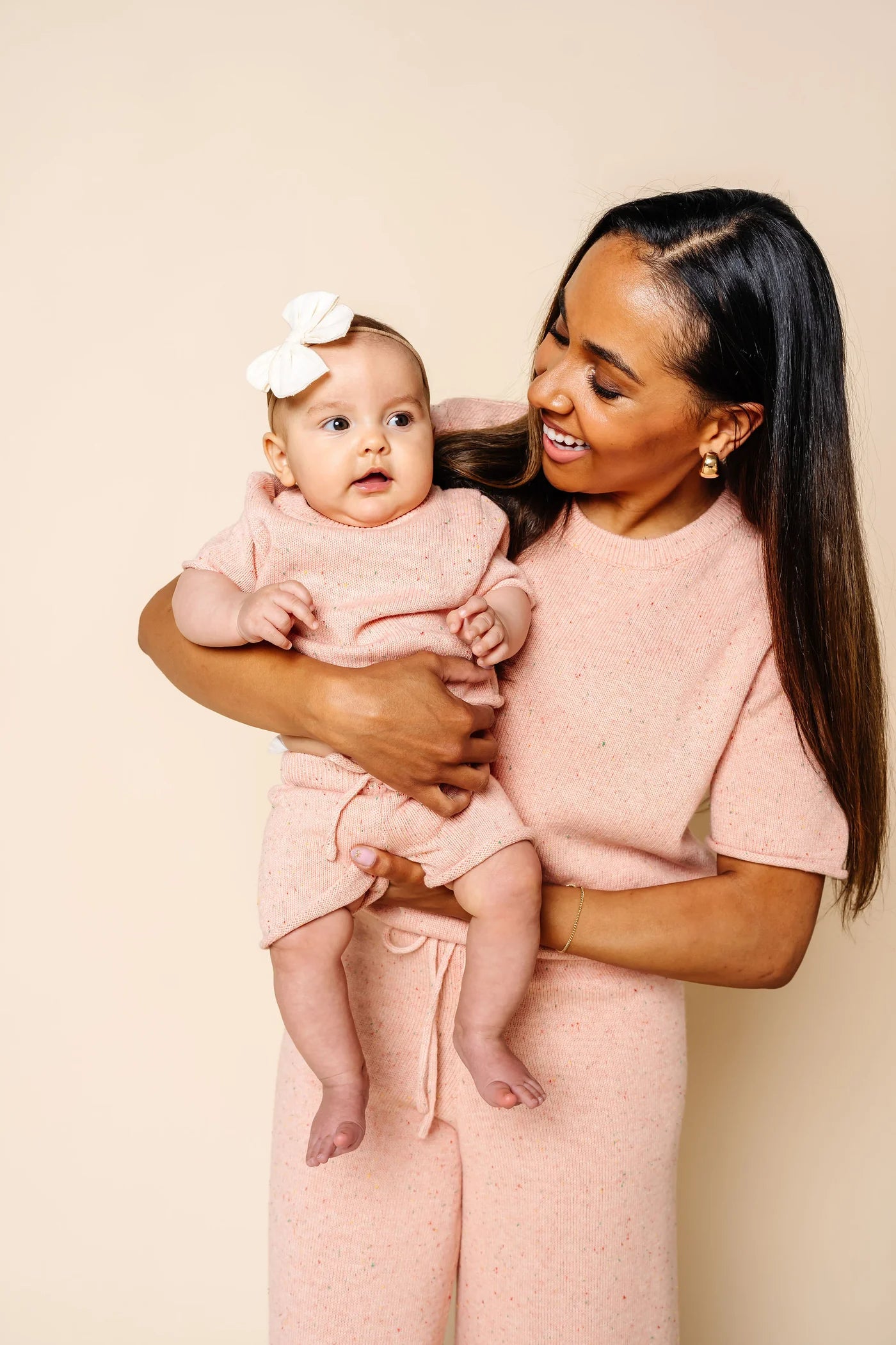 Lou Lou & Company KNIT SHORT SLEEVE TEE & KNIT SHORTS Set - PETAL SPECKLE - Twinkle Twinkle Little One