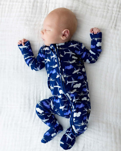 Airplane Zippered Footie - Twinkle Twinkle Little One