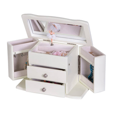 White Ballerina Wooden Ballerina Music Jewelry Box - Twinkle Twinkle Little One