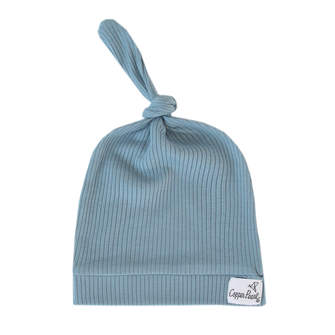 Atlantic Rib Knit Swaddle Blanket & Top Knot Hat Set - Twinkle Twinkle Little One