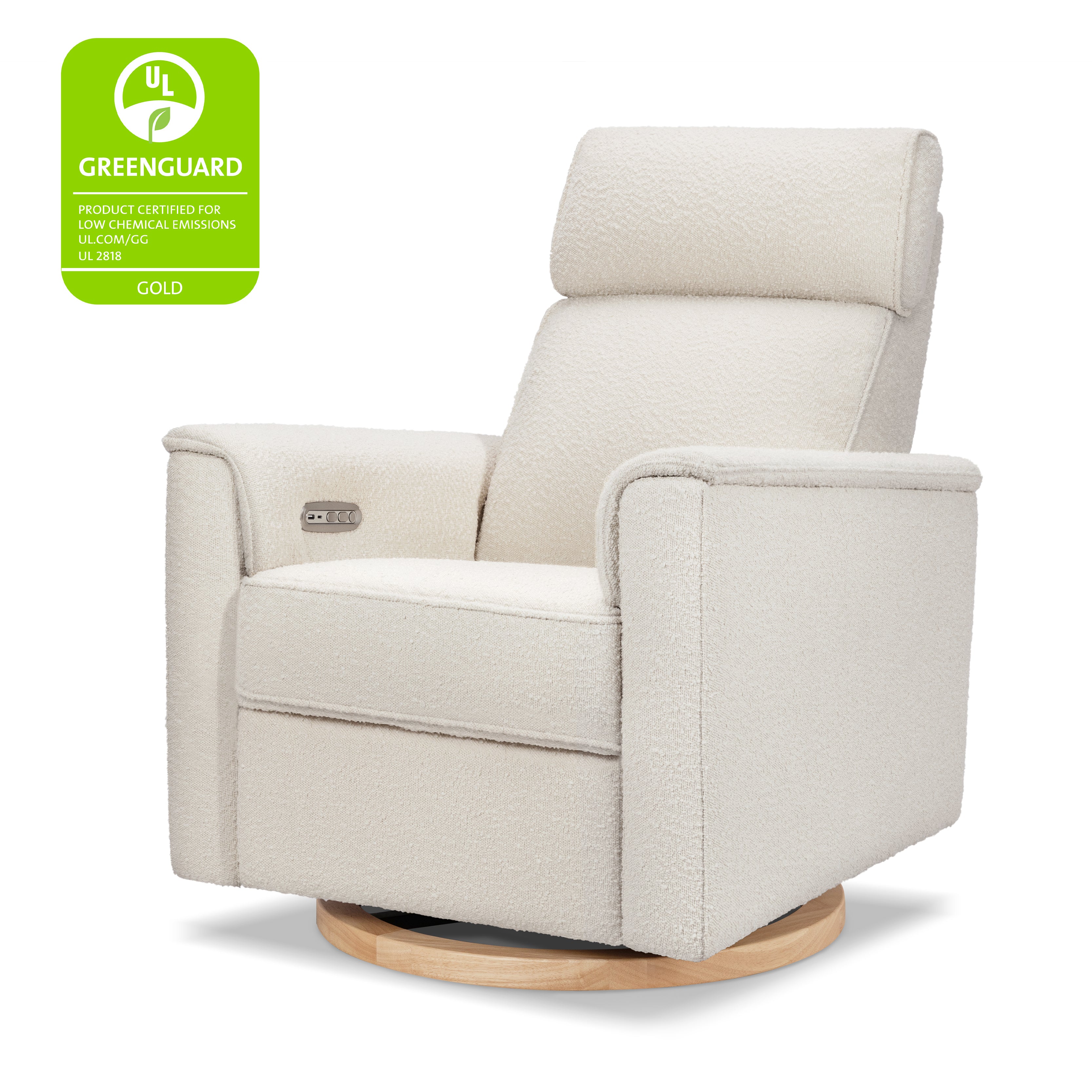 Buy ivory-boucle Willa Power Recliner w/ Adjustable Headrest &amp; USB