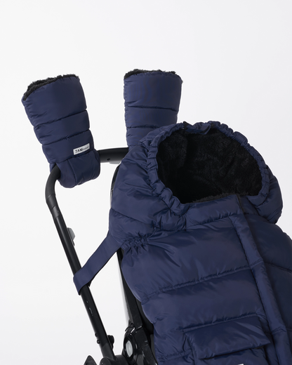 7 A.M. Enfant Warmmuffs - Navy Plush - Twinkle Twinkle Little One