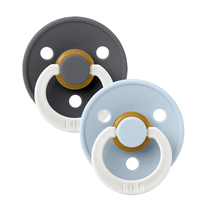 BIBS Colour 2 PACK Iron GLOW/Baby Blue GLOW Pacifier 2 Pack - Twinkle Twinkle Little One