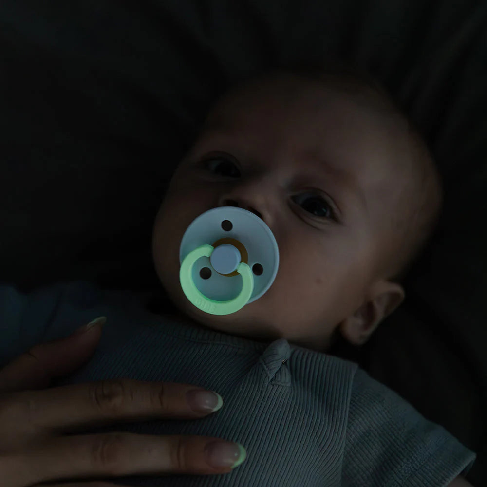 BIBS Colour 2 PACK Sand GLOW/Iron GLOW Pacifier 2 Pack