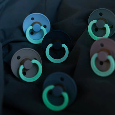 BIBS Colour 2 PACK Blush GLOW/Woodchuck GLOW Pacifier 2 Pack