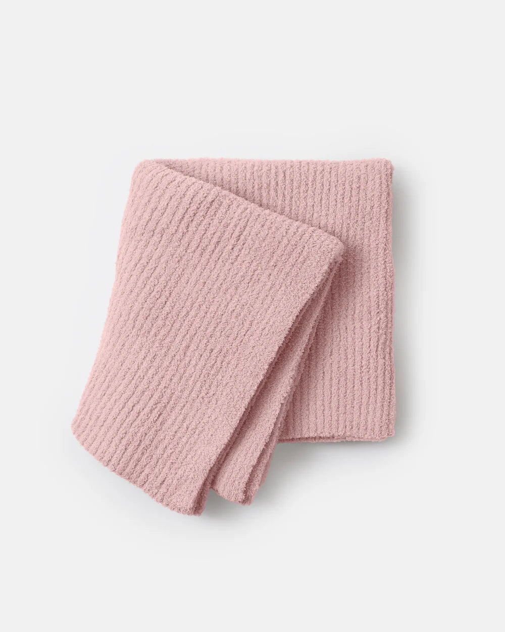 7 A.M. Fuzzy Crushed Ribbed Blanket - Ash Rose