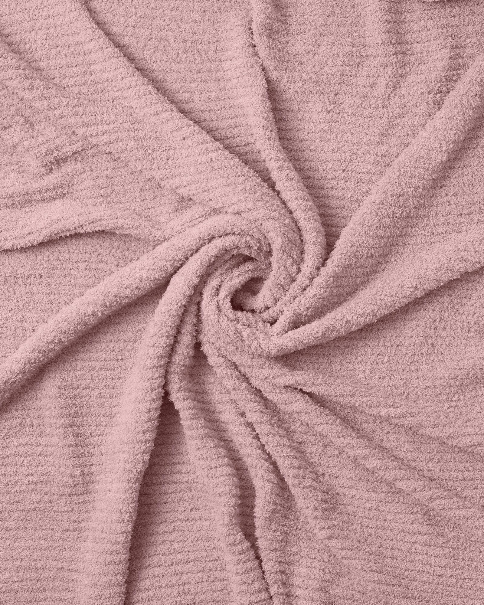 7 A.M. Fuzzy Crushed Ribbed Blanket - Ash Rose - 0