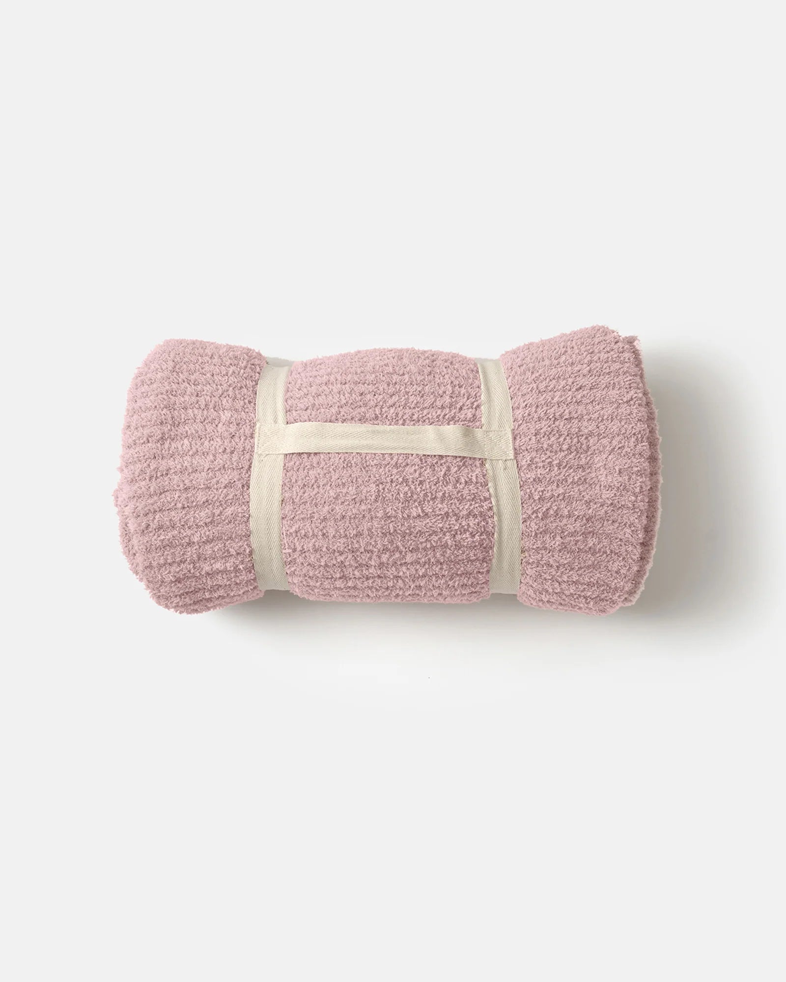 7 A.M. Fuzzy Crushed Ribbed Blanket - Ash Rose