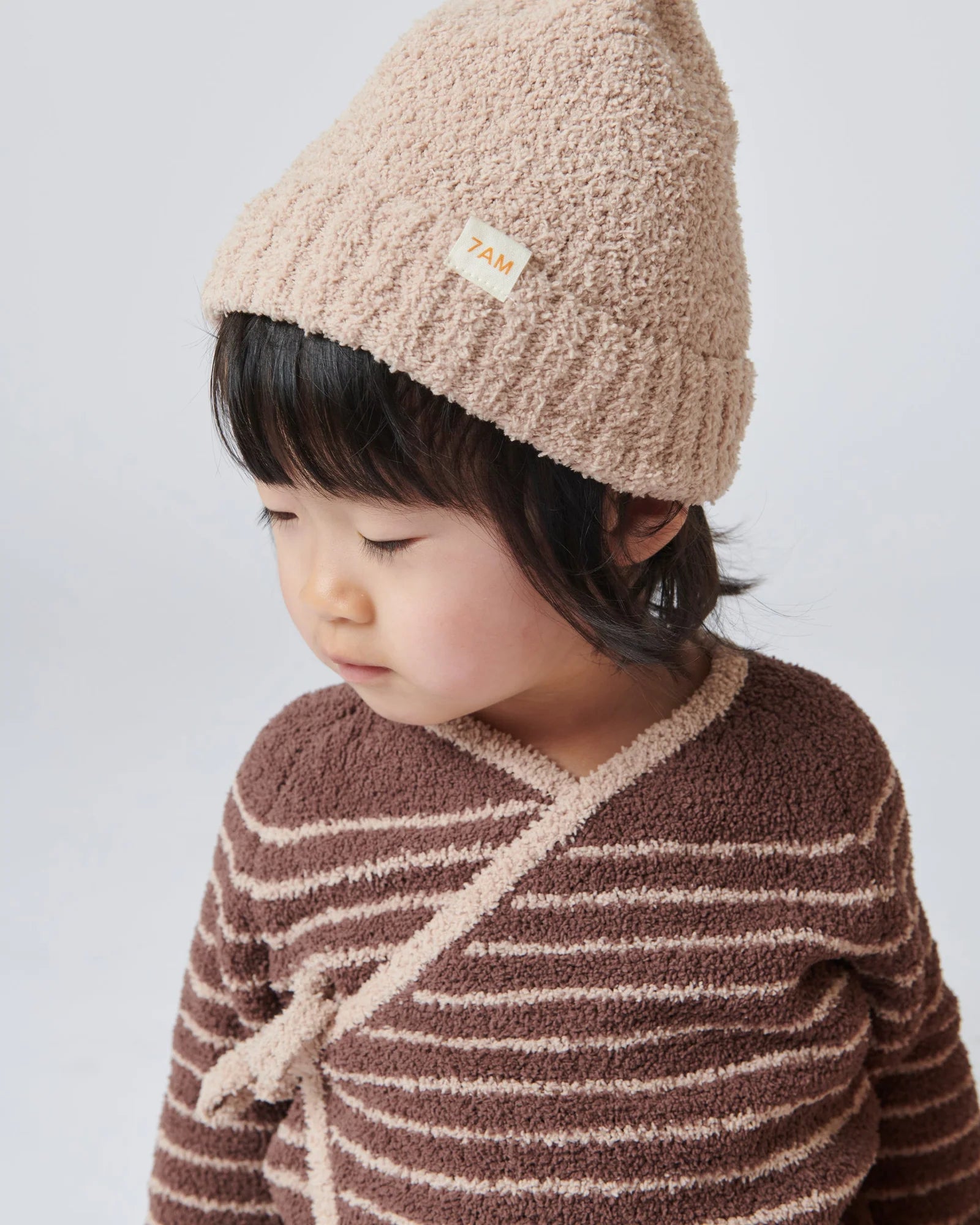 Pecan & Ecru Beanies Set of 2 - Fuzzy