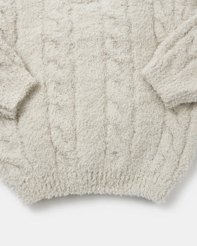 7 A.M. Fuzzy Boxy Cable Sweater  - Ecru - Twinkle Twinkle Little One