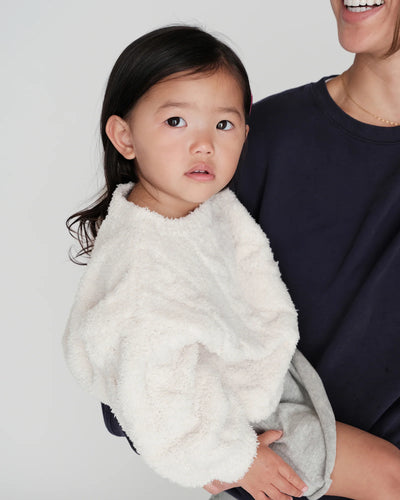 7 A.M. Fuzzy Boxy Cable Sweater  - Ecru - Twinkle Twinkle Little One