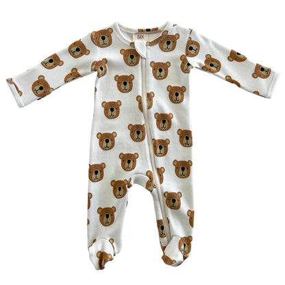 Baby Bear Organic Zip Footie - Twinkle Twinkle Little One