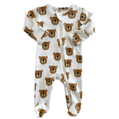 Baby Bear Organic Zip Footie - Twinkle Twinkle Little One