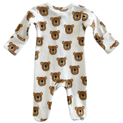 Baby Bear Organic Zip Footie - Twinkle Twinkle Little One